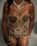 Sexy Crystal-Embellished Beaded Mini Dress