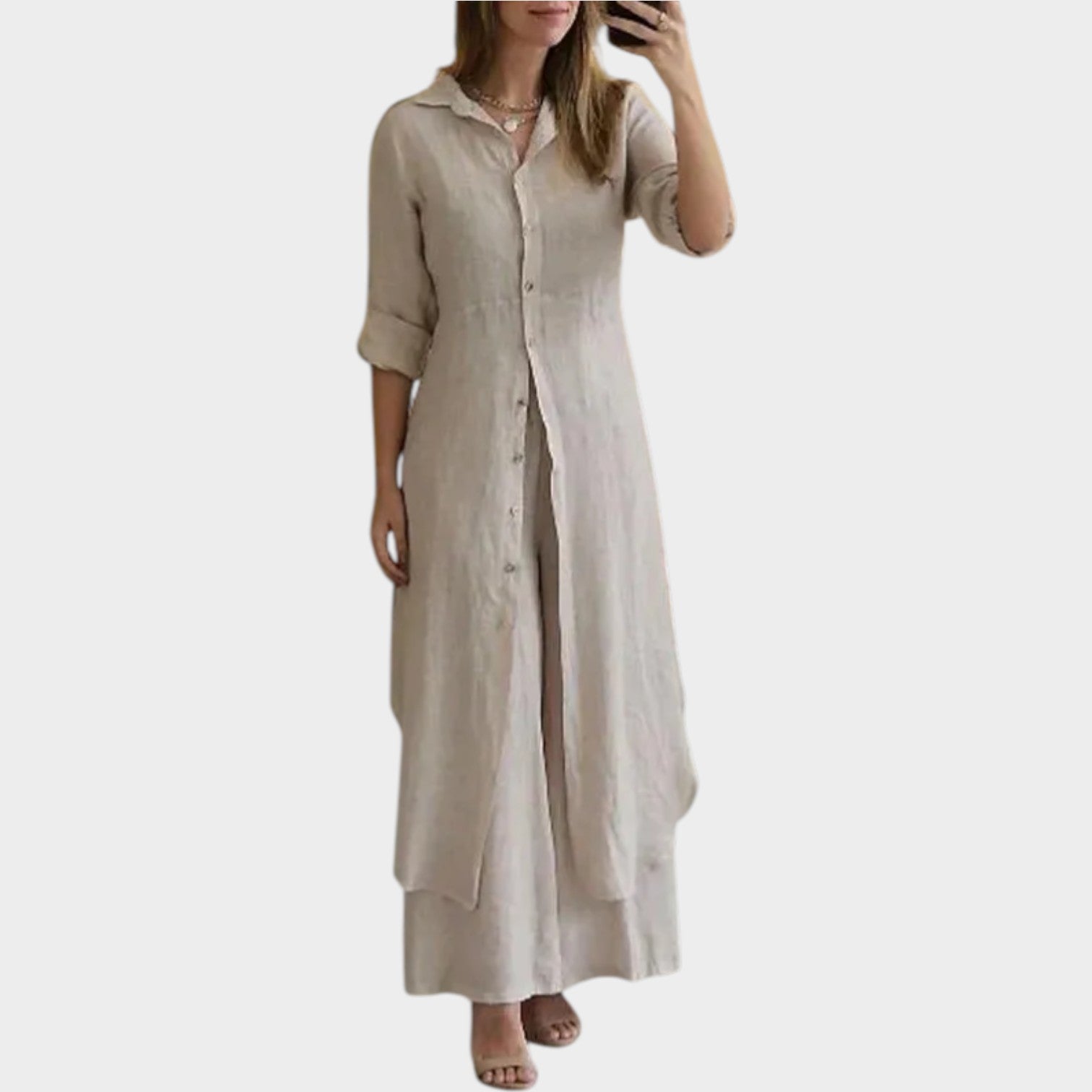 Effortless Button-Front Maxi Dress