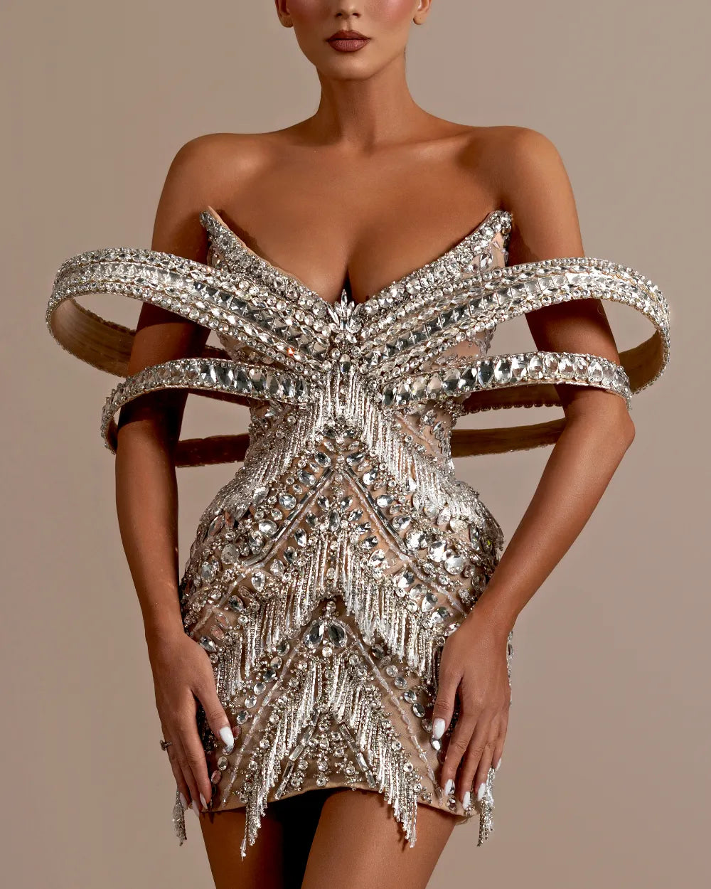 Sexy 3D Sequin Tassel Mini Dress