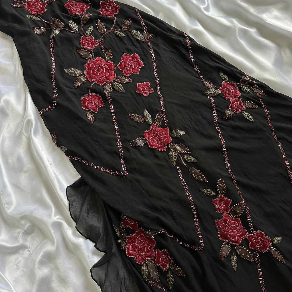 Sue Wong Women's Black and Red Dress