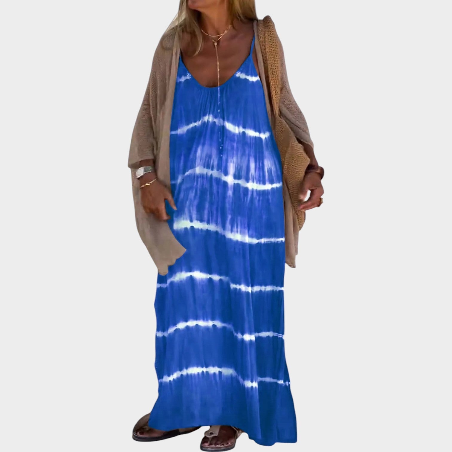 Boho Tie-Dye Maxi Dress Set