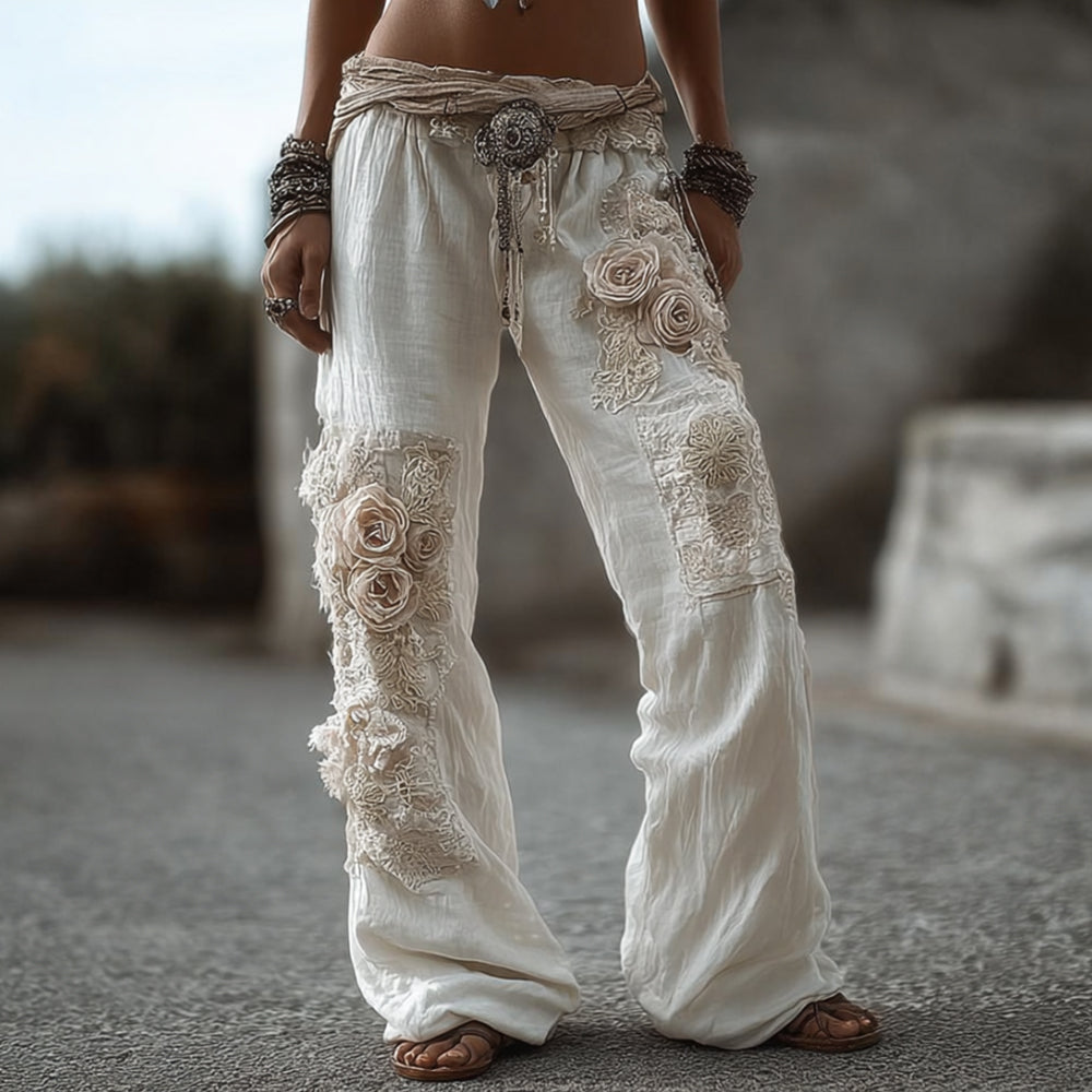 Bohemian Heavy-duty Floral Light Vintage Long Casual Pants