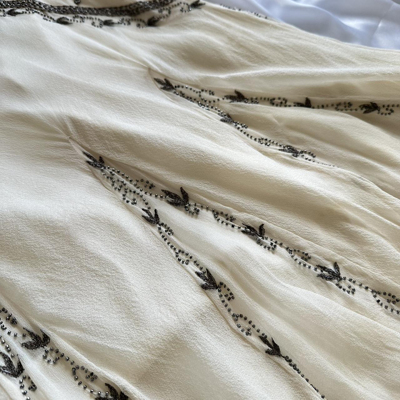 Women's Cream and Grey Dress