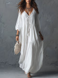 Women's Loose Bohemian Style Cotton Linen Long Dress