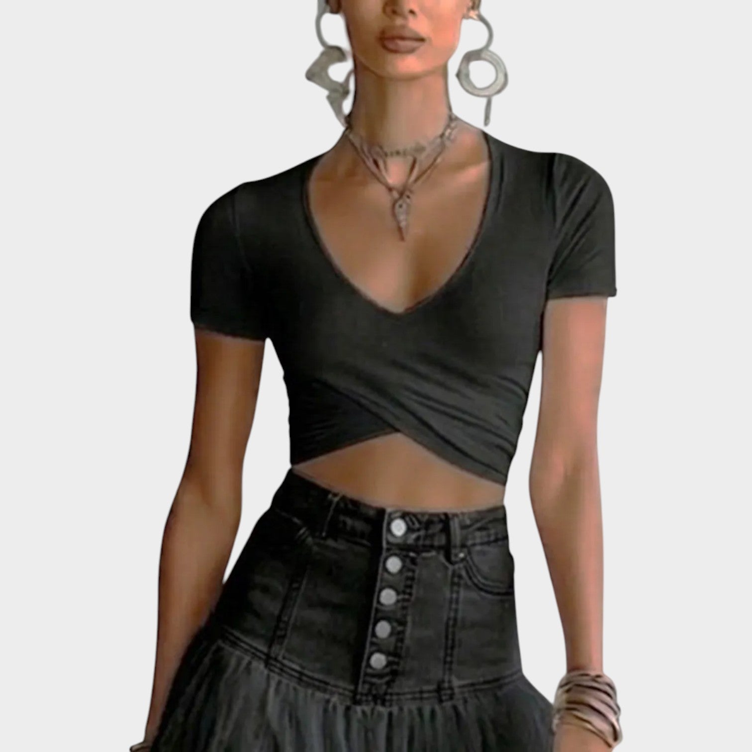 Chic Tiered Mesh Skirt Set