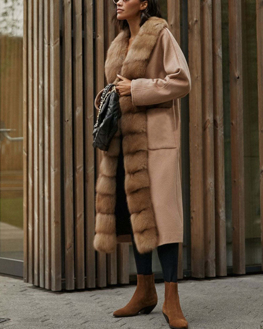 Mink Trim Coat