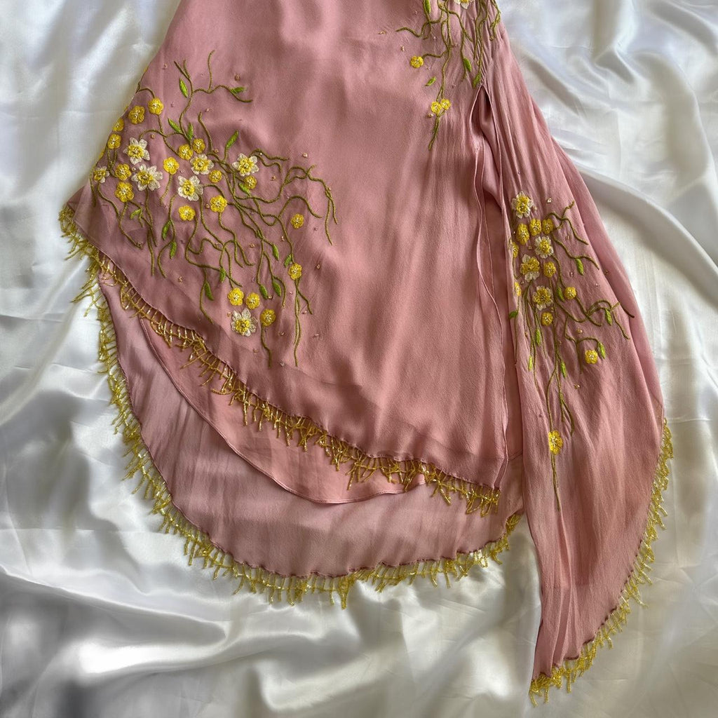 Women's Pink and Yellow Dress