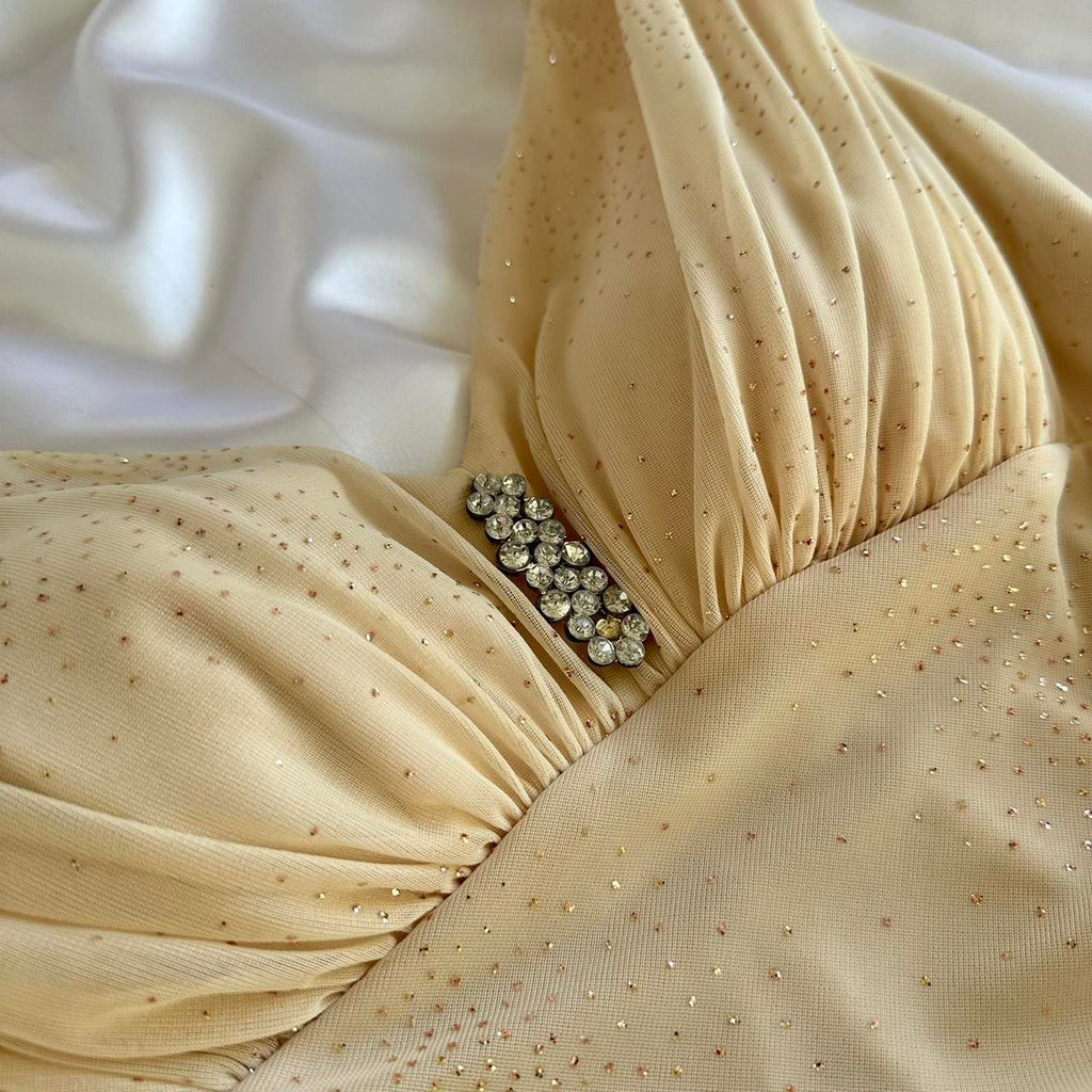 & Other Stories Women's Cream and Gold Dress
