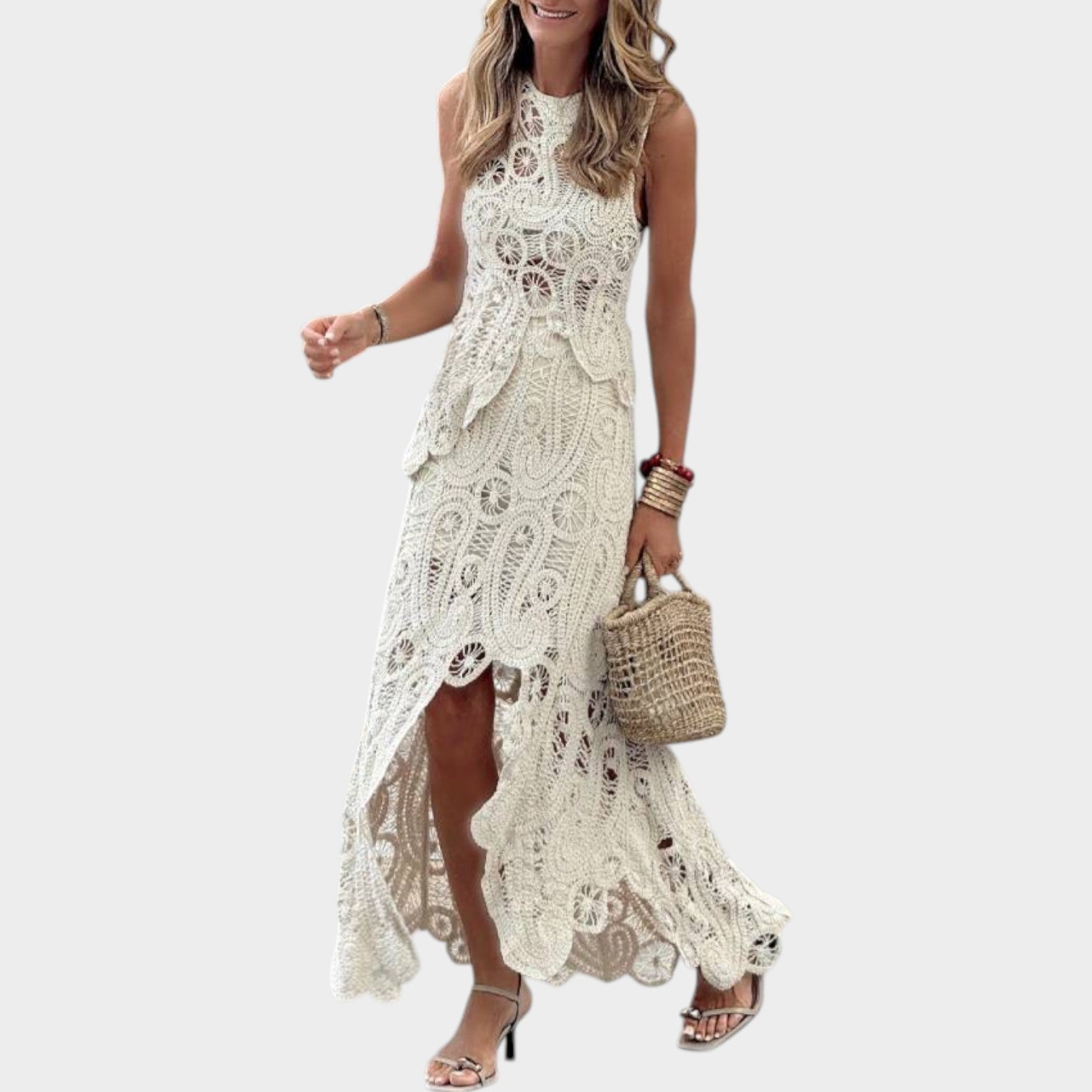 Sleeveless Crochet Maxi Dress
