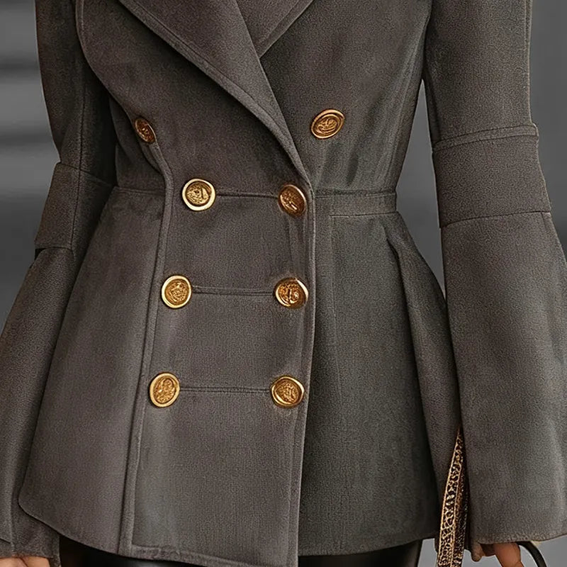 Women's Autumn And Winter Western Retro Suede Fabric Loose Casual Lapel Suit Jacket