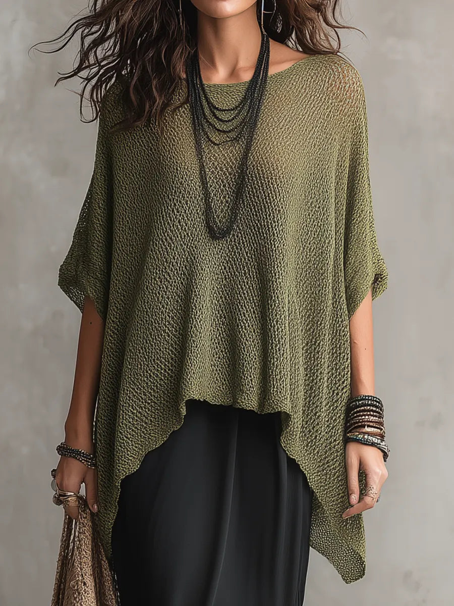 Relaxed Textured Asymmetric Knit Set