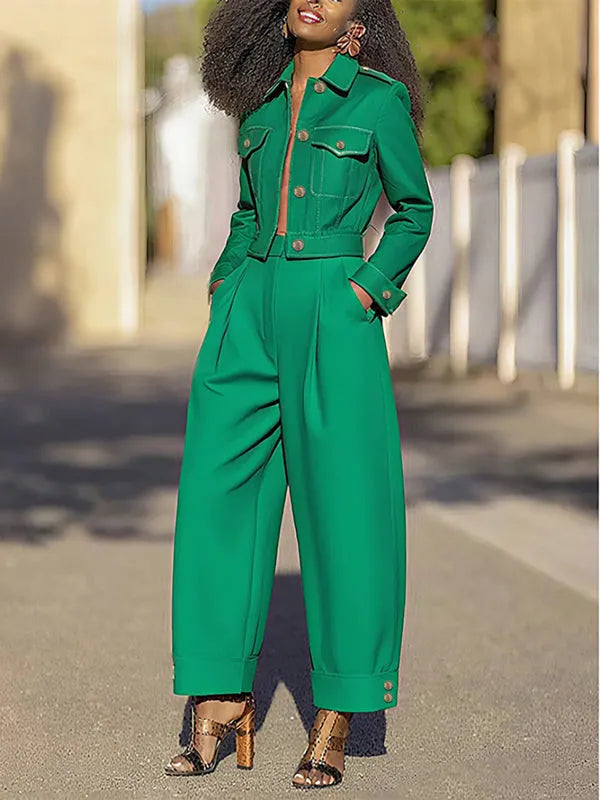 High Waisted Wide Leg Pleated Split-Joint Pants Trousers