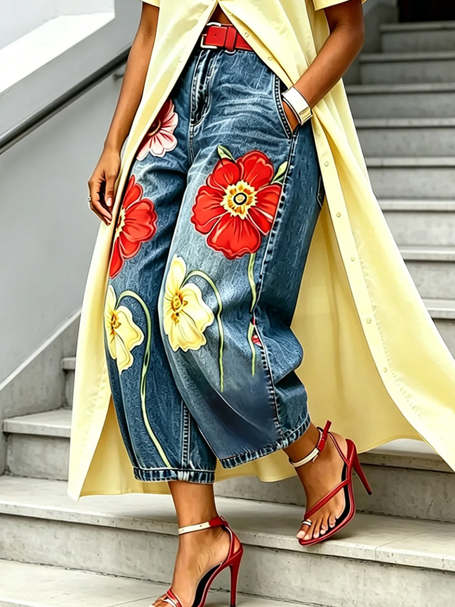 Casual Printed Jeans