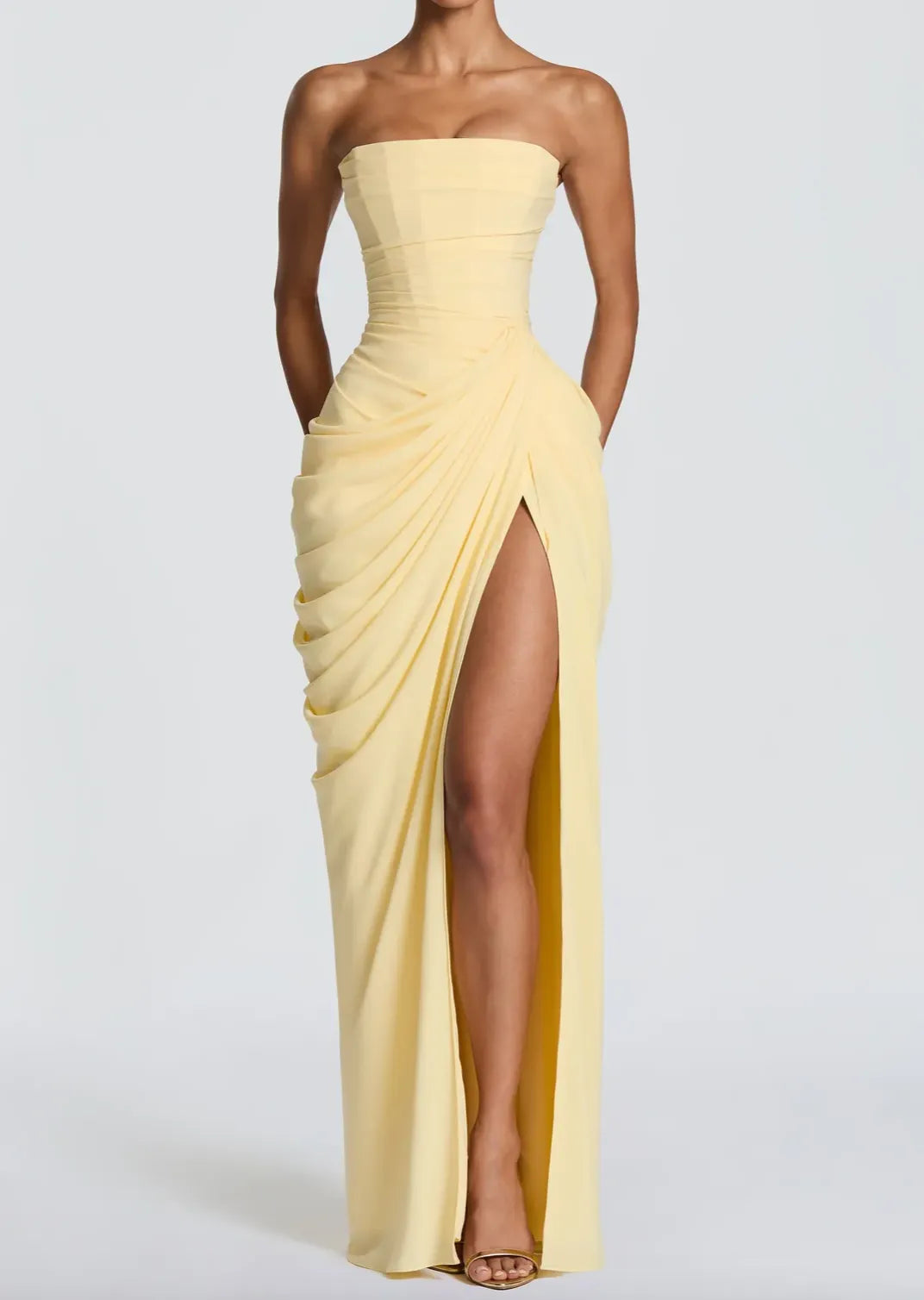 Butter Yellow Chiffon Maxi Dress Collection