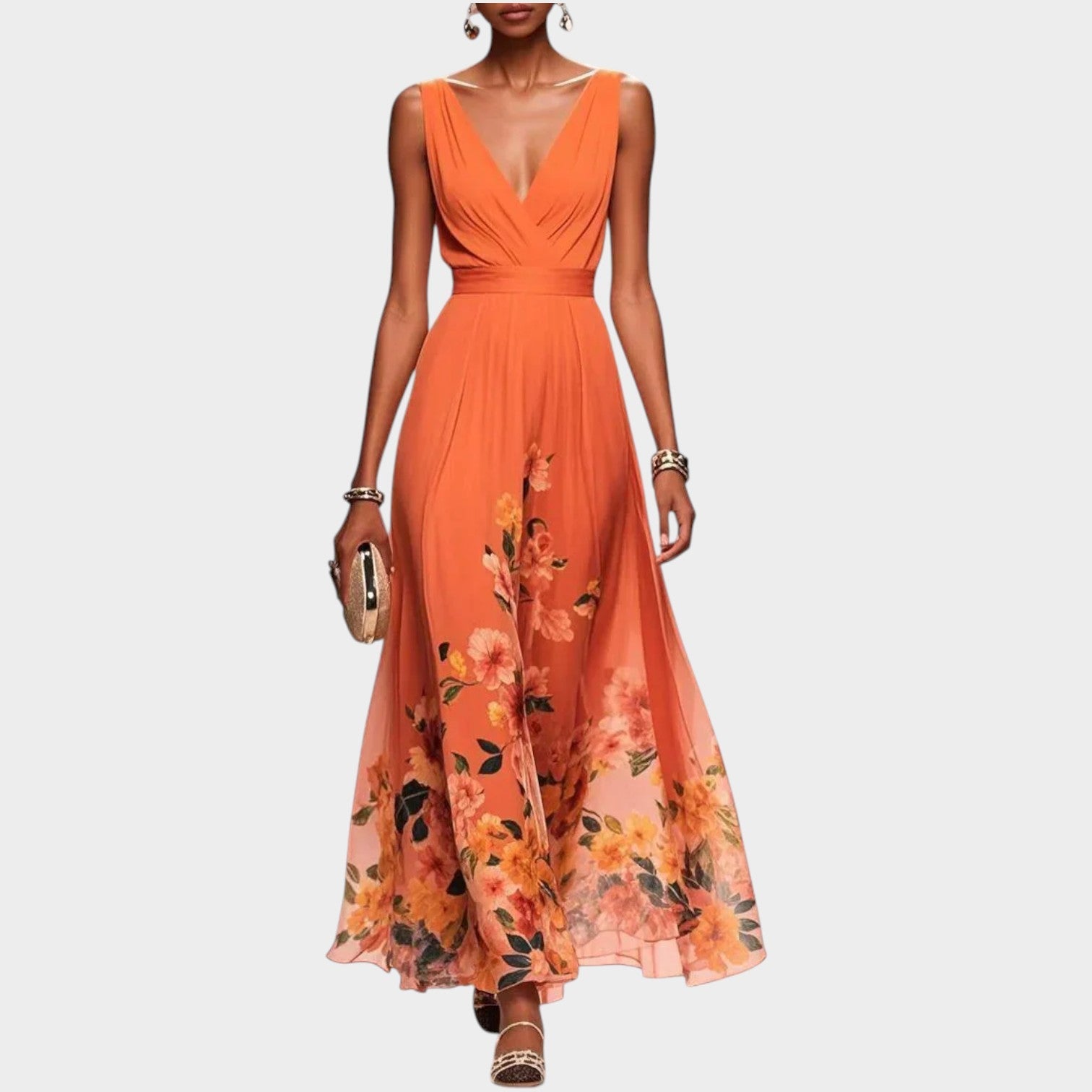 Elegant Flow Floral Maxi Dress