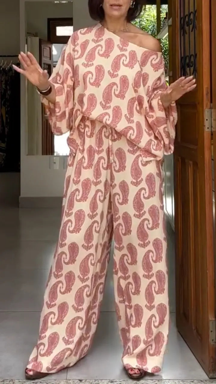 Pink Paisley Print 2‑Piece Set