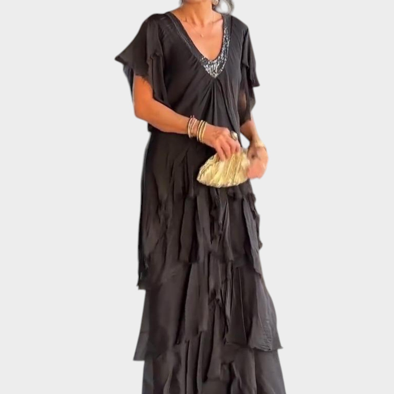 Elegant Ruffle Maxi Dress