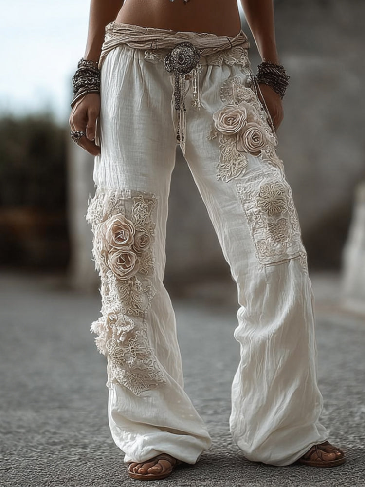 Bohemian Heavy-duty Floral Light Vintage Long Casual Pants