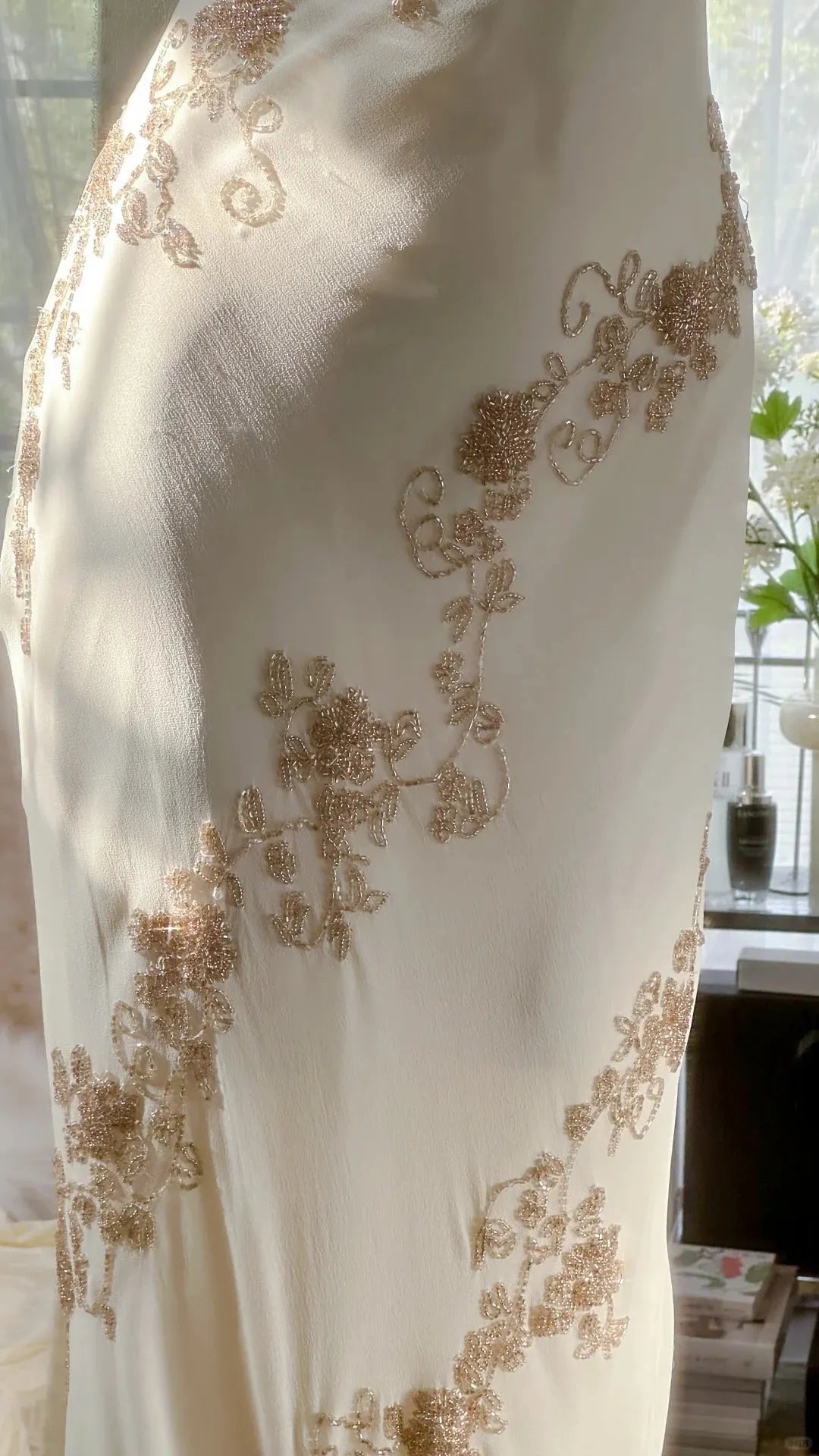 Ivory White Vintage Fashion One Shoulder Exquisite Beaded Long Chiffon Ball Gown Birthday Party Dress Cocktail Party Dress Evening Dress Prom Dress 3971