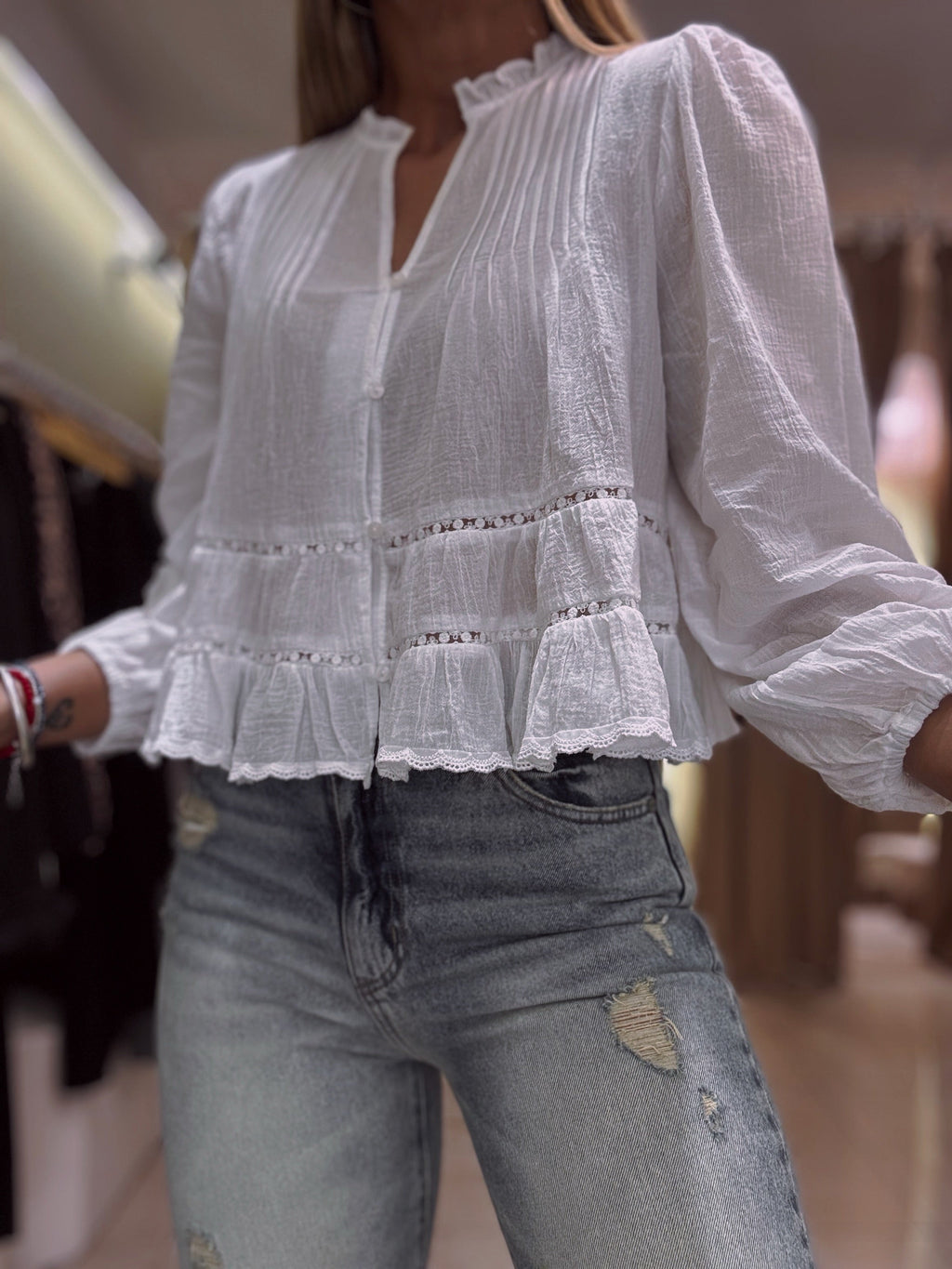 Cozy, Casual Linen And Cotton Shirt With Trim