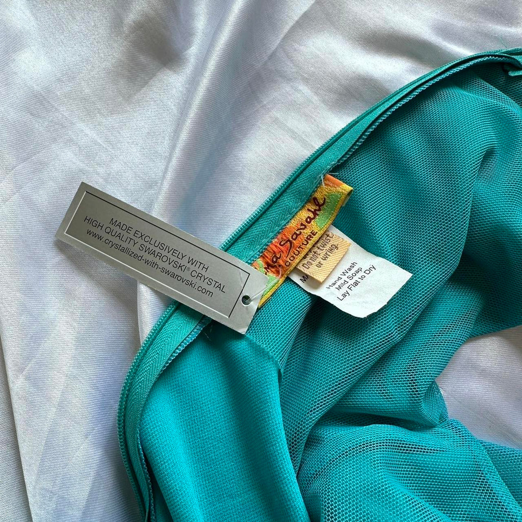 Women's Blue and Green Dress