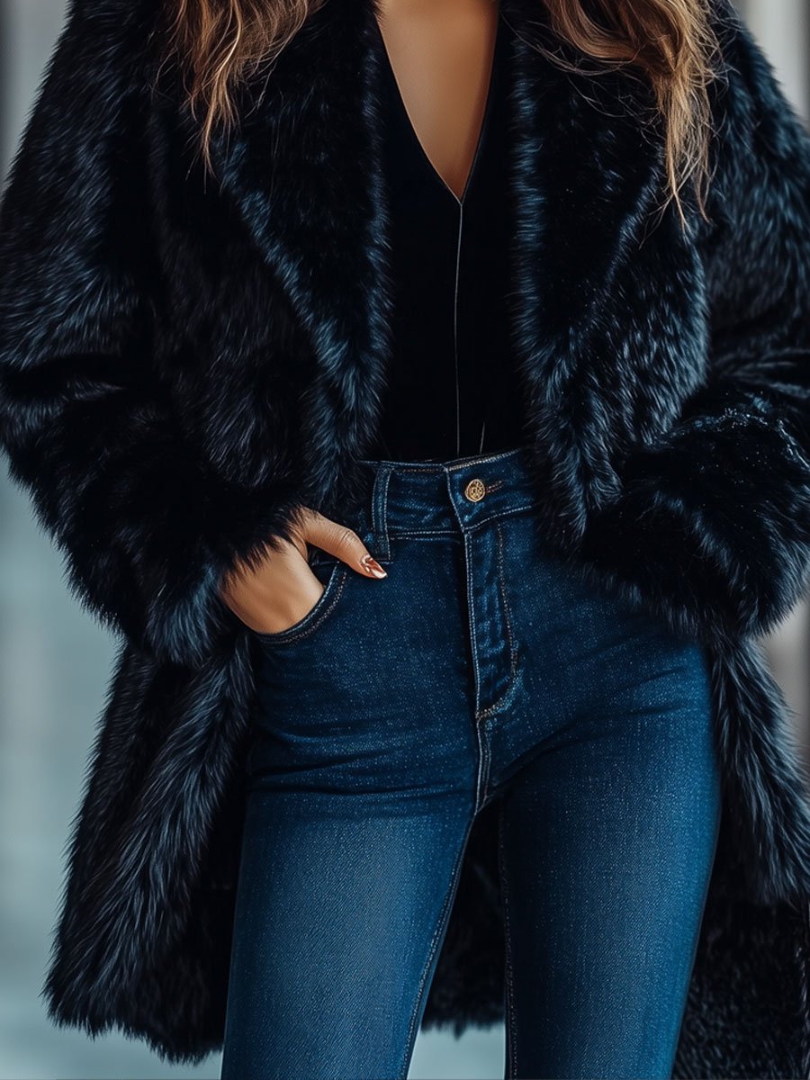 [24-hour shipping out]Casual Loose Retro Fashion Faux Fur Coat