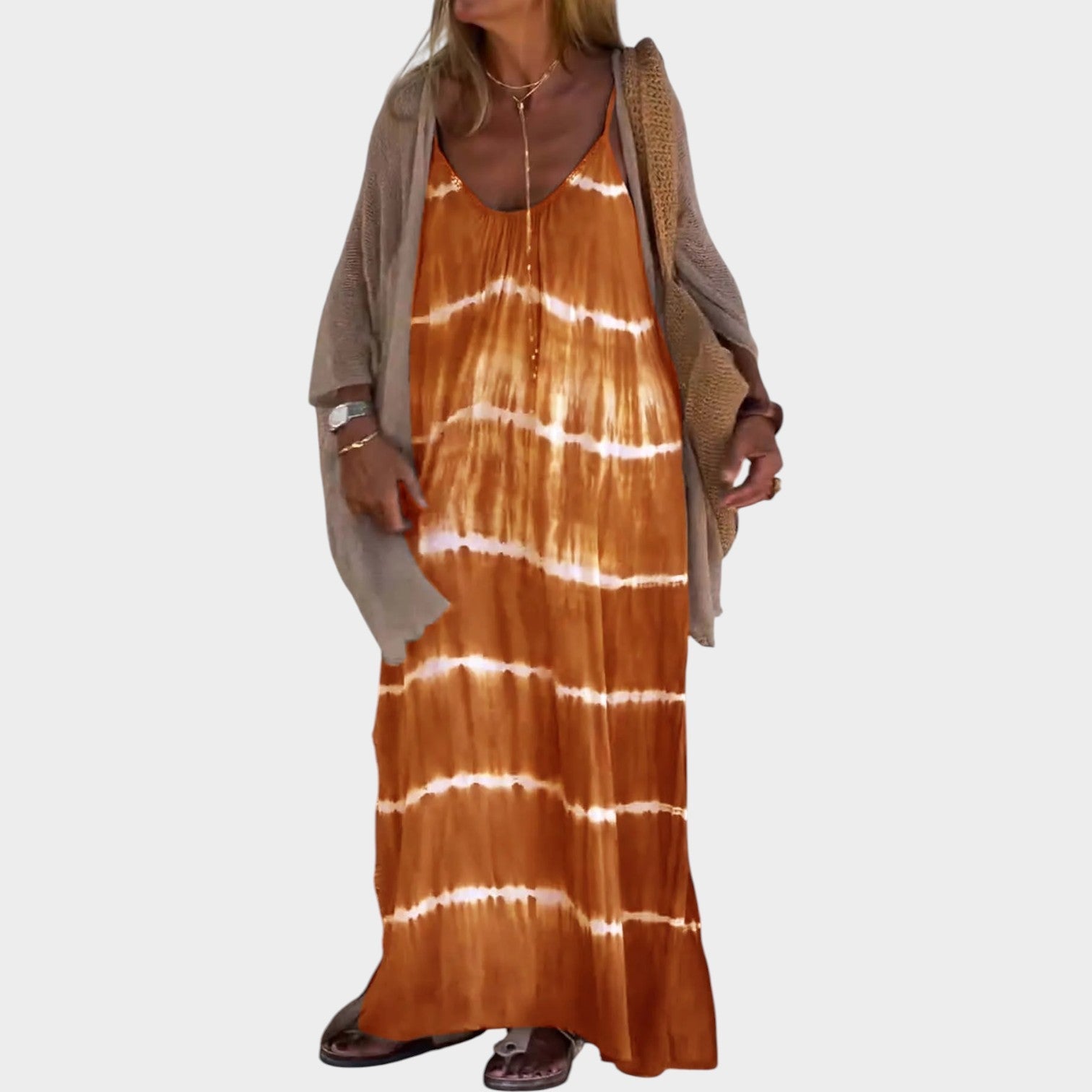 Boho Tie-Dye Maxi Dress Set
