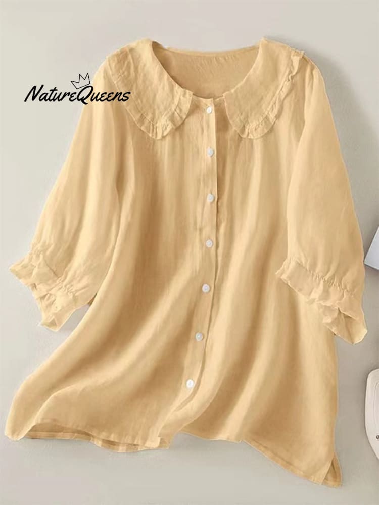 Women‘s Peter Pan Collar Cotton Shirt