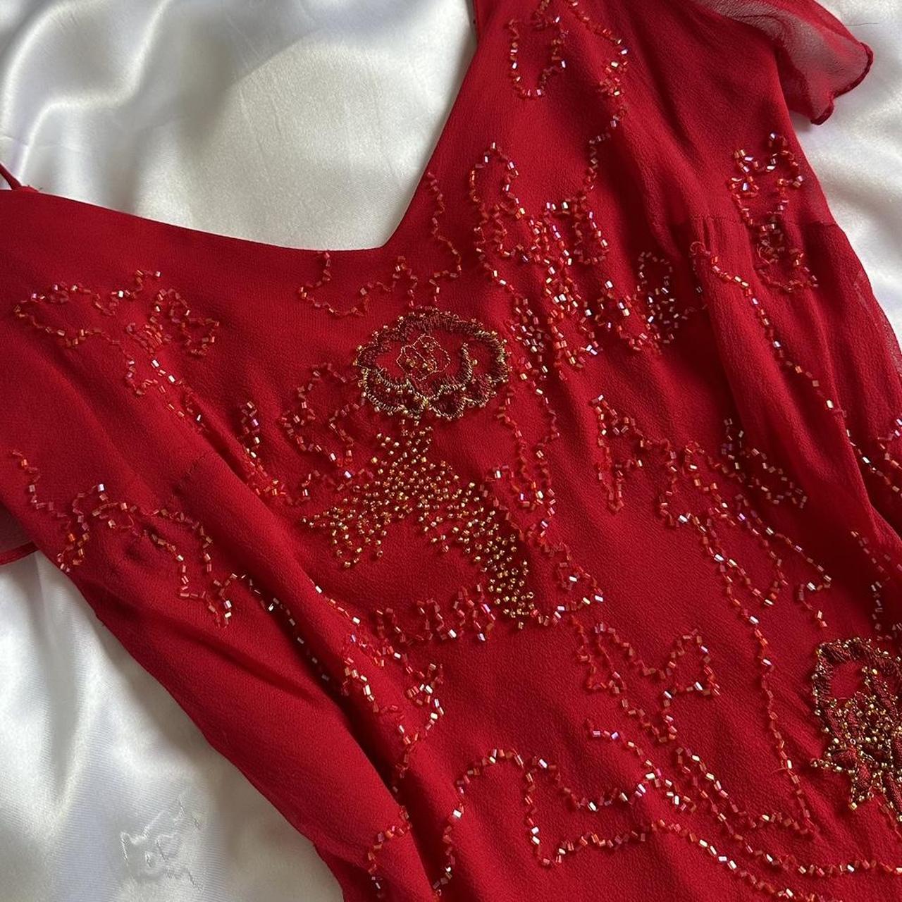 Women's Red and Gold Dress