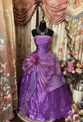 A Line Purple Strapless Prom Gown Unique Long Evening Dresses    25330