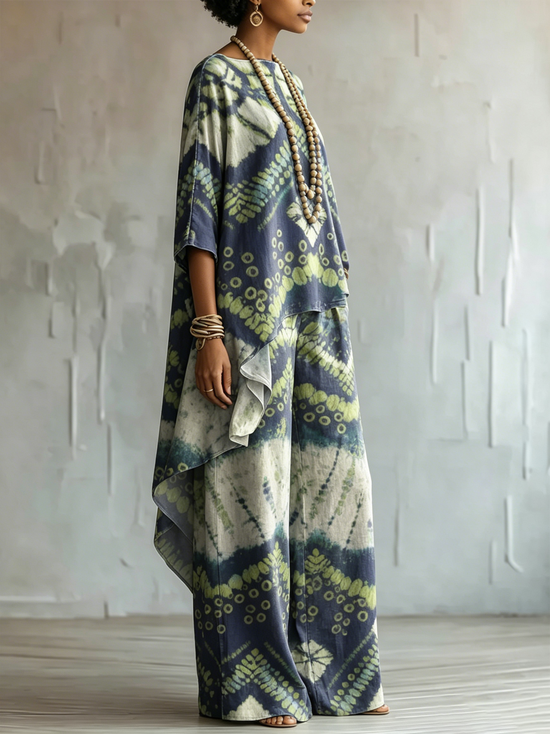 Elegant & Artistic Gradient Geometric Two-piece Set