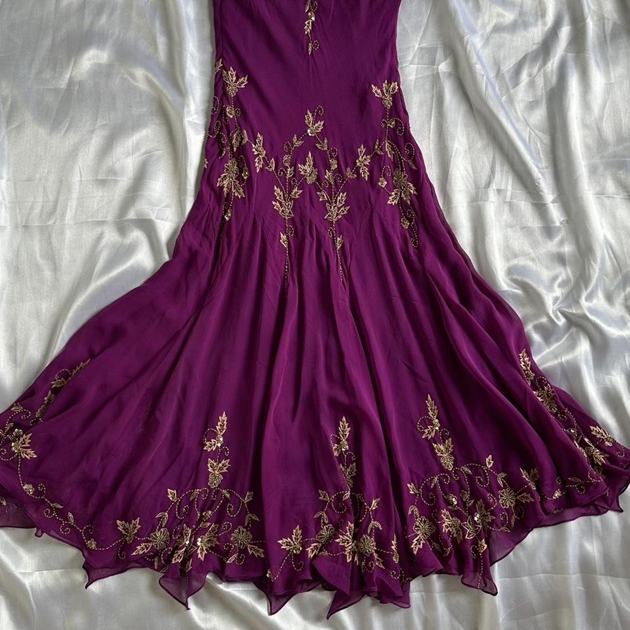 Women's Purple and Gold Dress