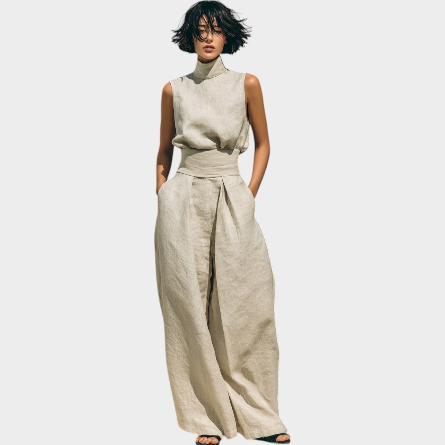 High-Neck Two-Piece Set
