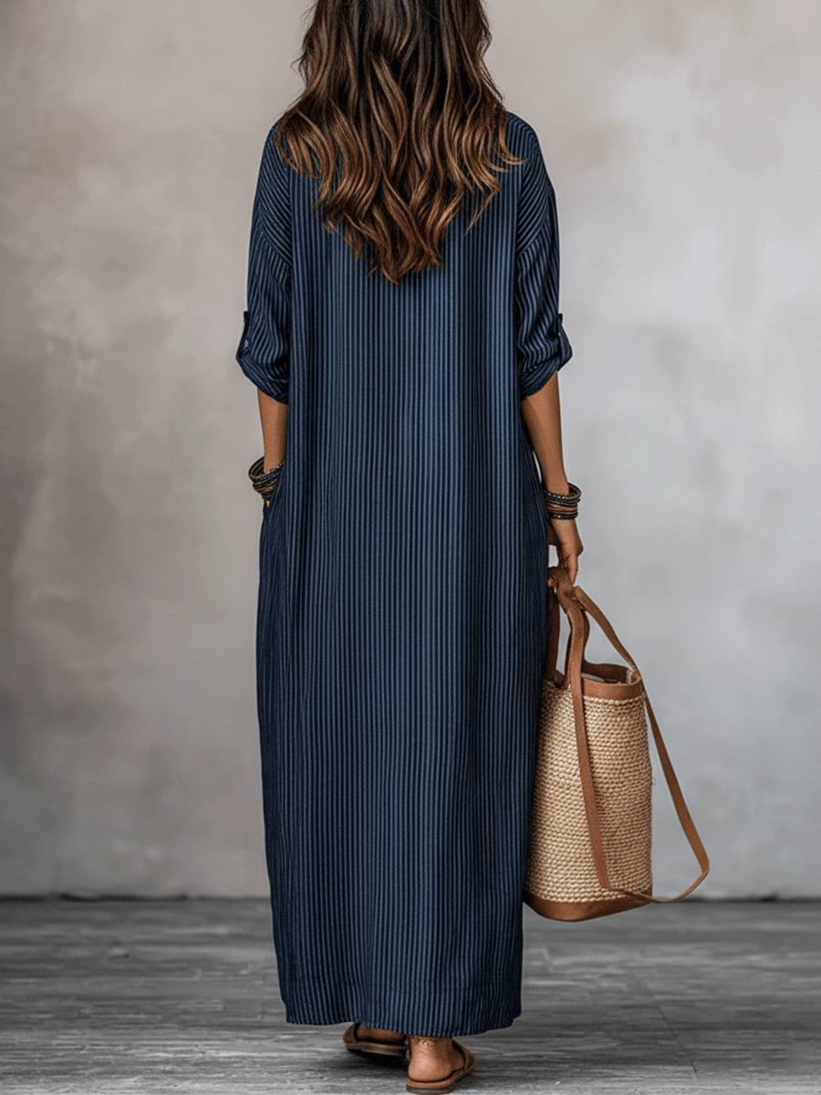 Nomadic Indigo Loose-Fit Maxi Dress