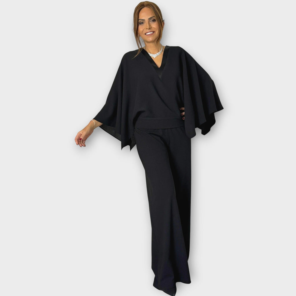 Elegant Flow Cape Jumpsuit