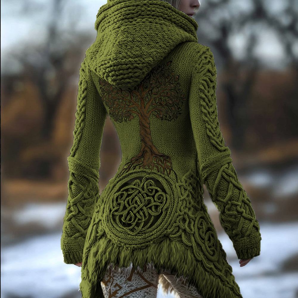 Viking Tree Of Life Celtic Knot Warm Hooded Sweater