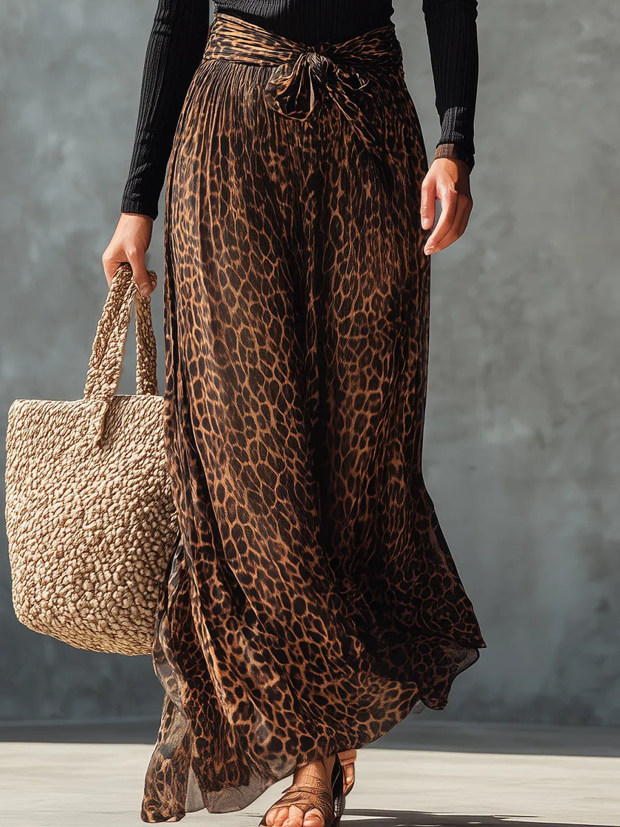 Bold Black Leopard Print Wide Leg Set