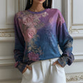 Women's Floral Embroidered Round Neck Comfortable Top
