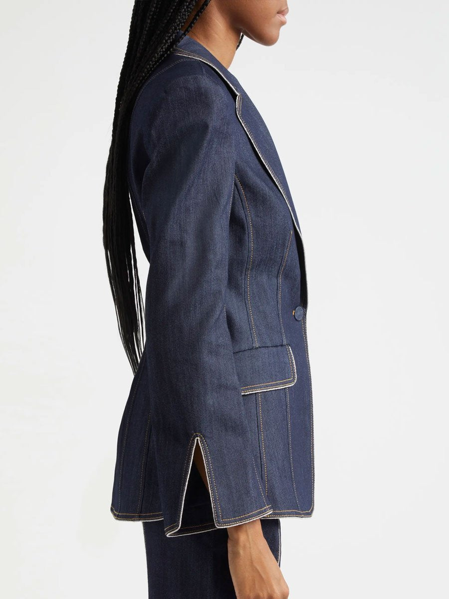 [24-hour shipping out]Retro Slim Fit Bell Sleeve Slit Denim Blazer