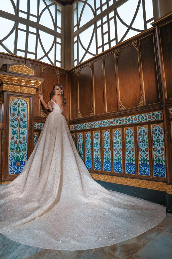 Dasida Luxury Off-the-shoulder Sequins Long Wedding Dresses With Slit