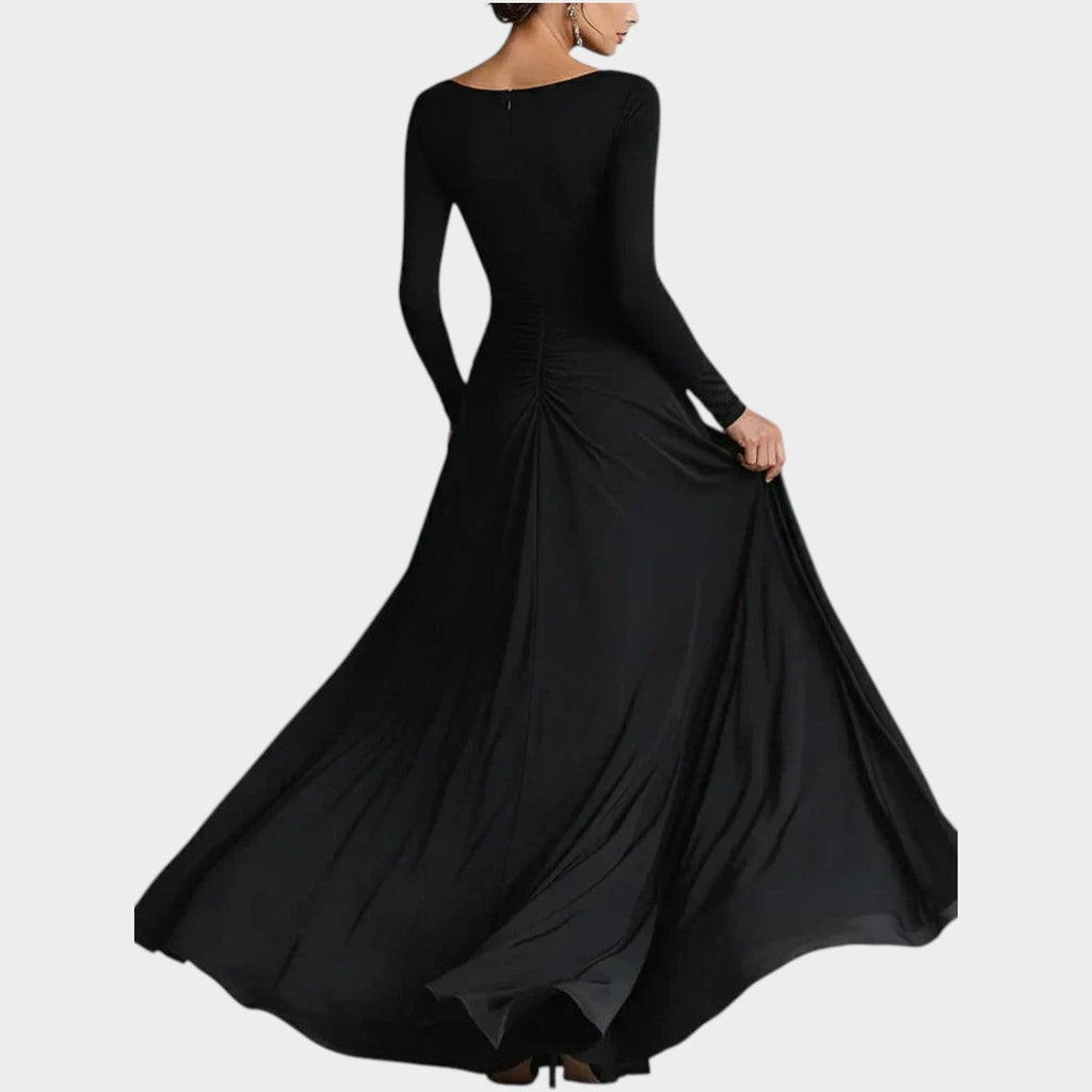 Elegant Long Sleeve Evening Maxi Dress