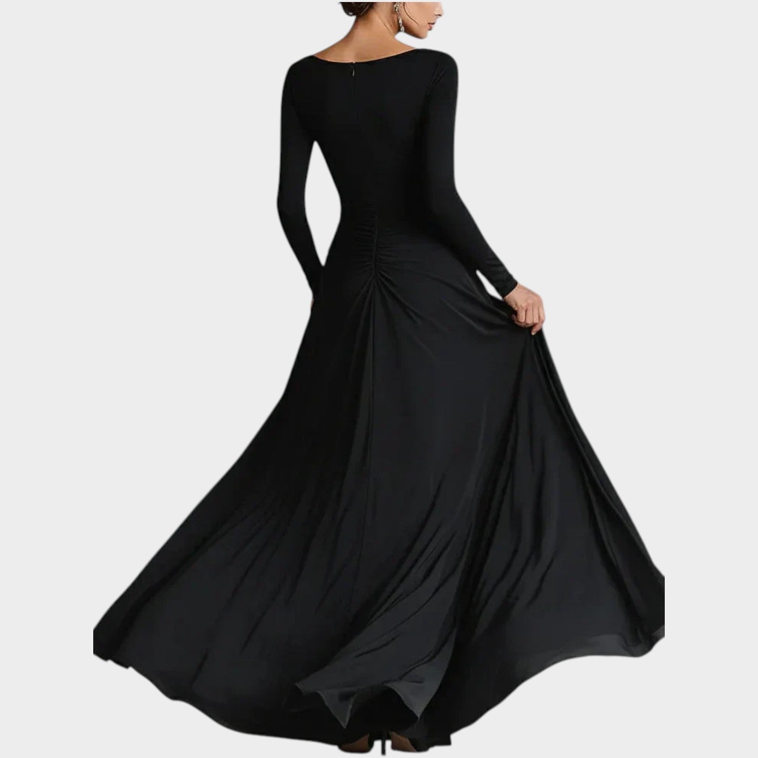 Elegant Long Sleeve Evening Maxi Dress