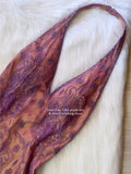 Pink & Purple Ombre Beaded Halter Maxi Dress
