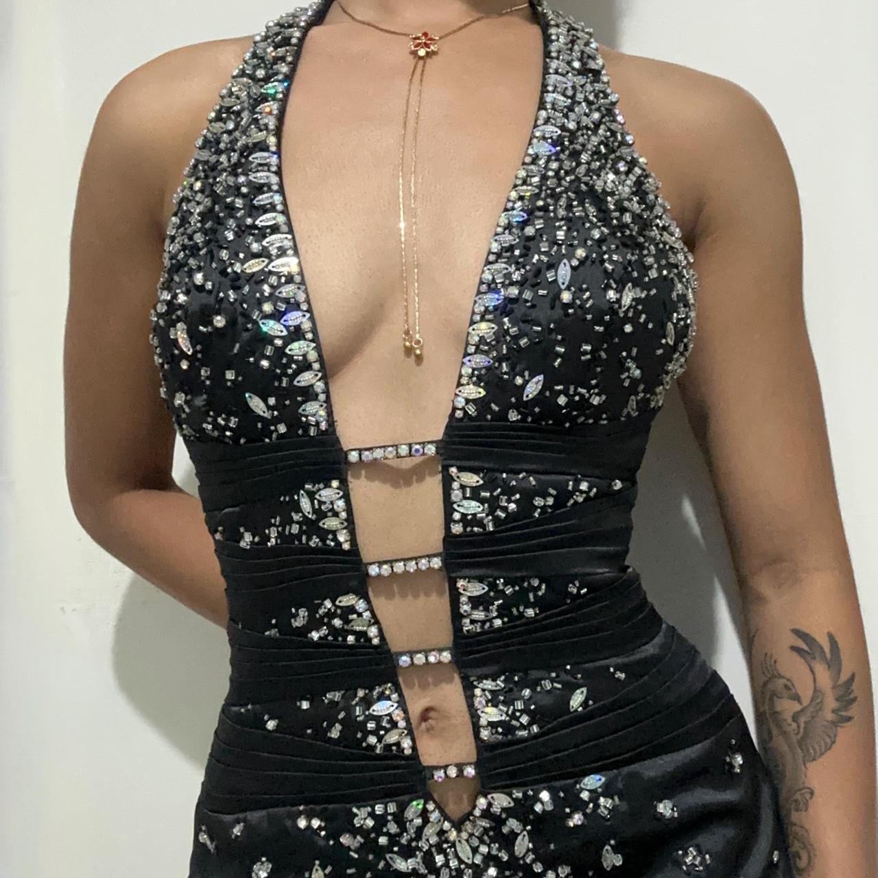 Women's Black and Silver Dress