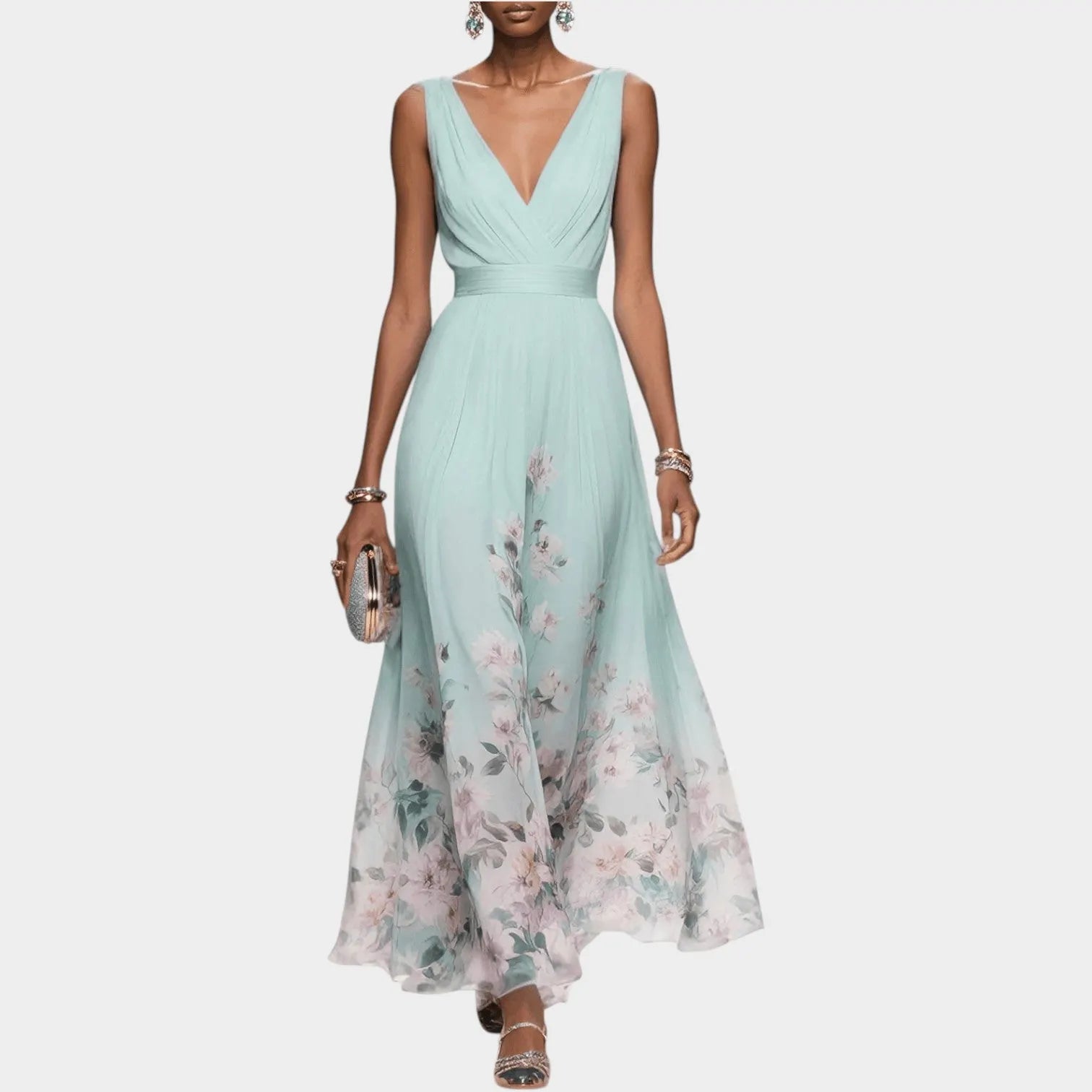 Elegant Flow Floral Maxi Dress