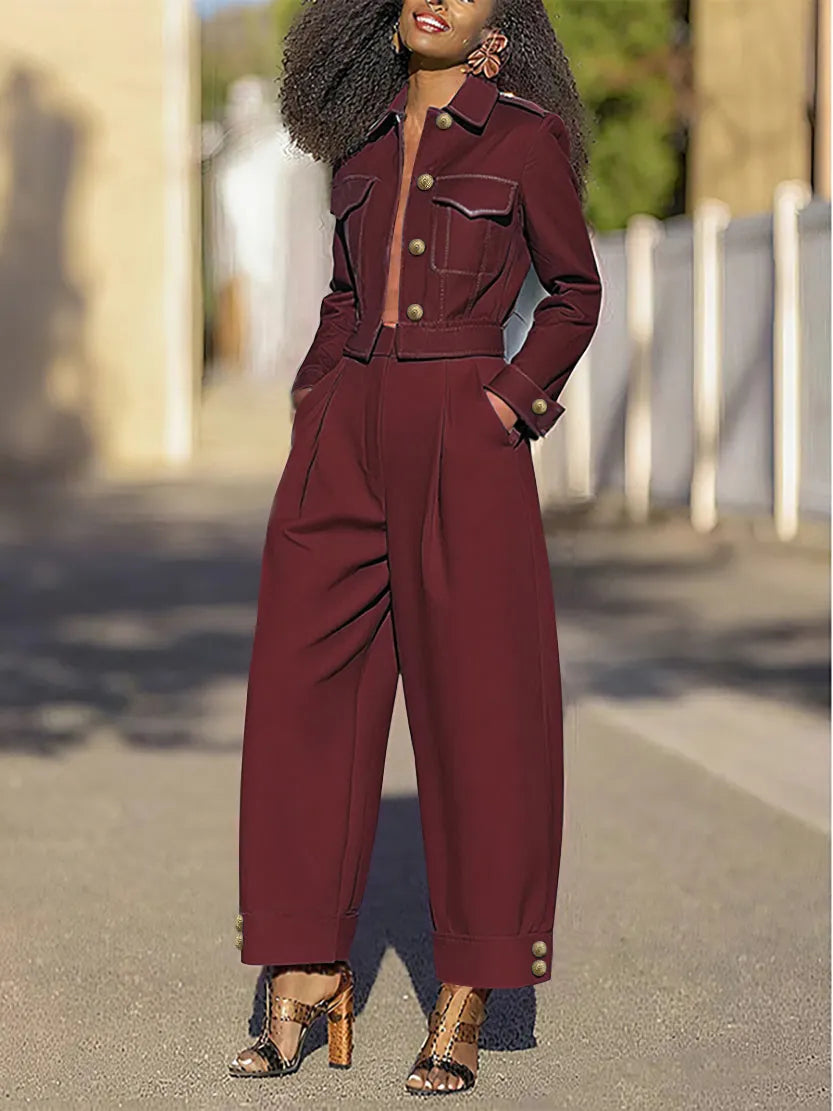Long Sleeves Split-Joint Lapel Jackets&Coats Outerwear