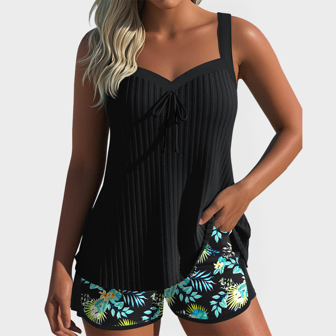Tankini Set with Floral Designs