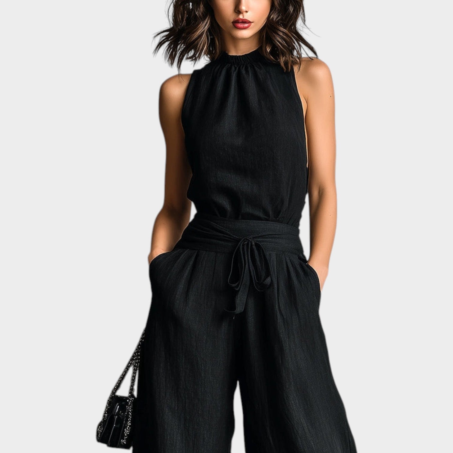 Chic Lace Trim Matching Set