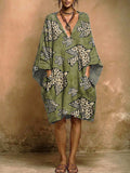 Women's Leopard Print V-neck Pocket Dress