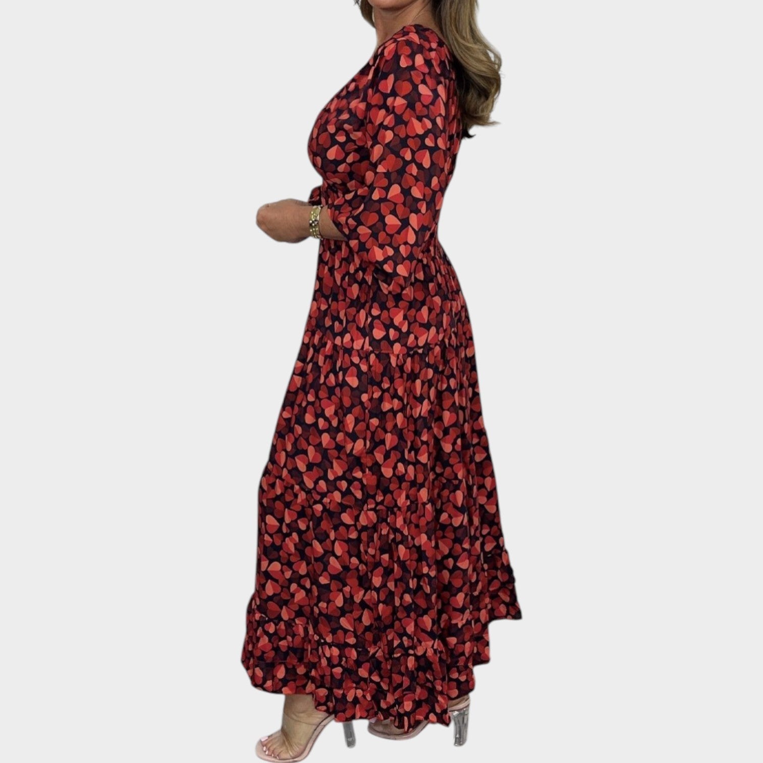 Long Sleeve Printed Maxi Dress